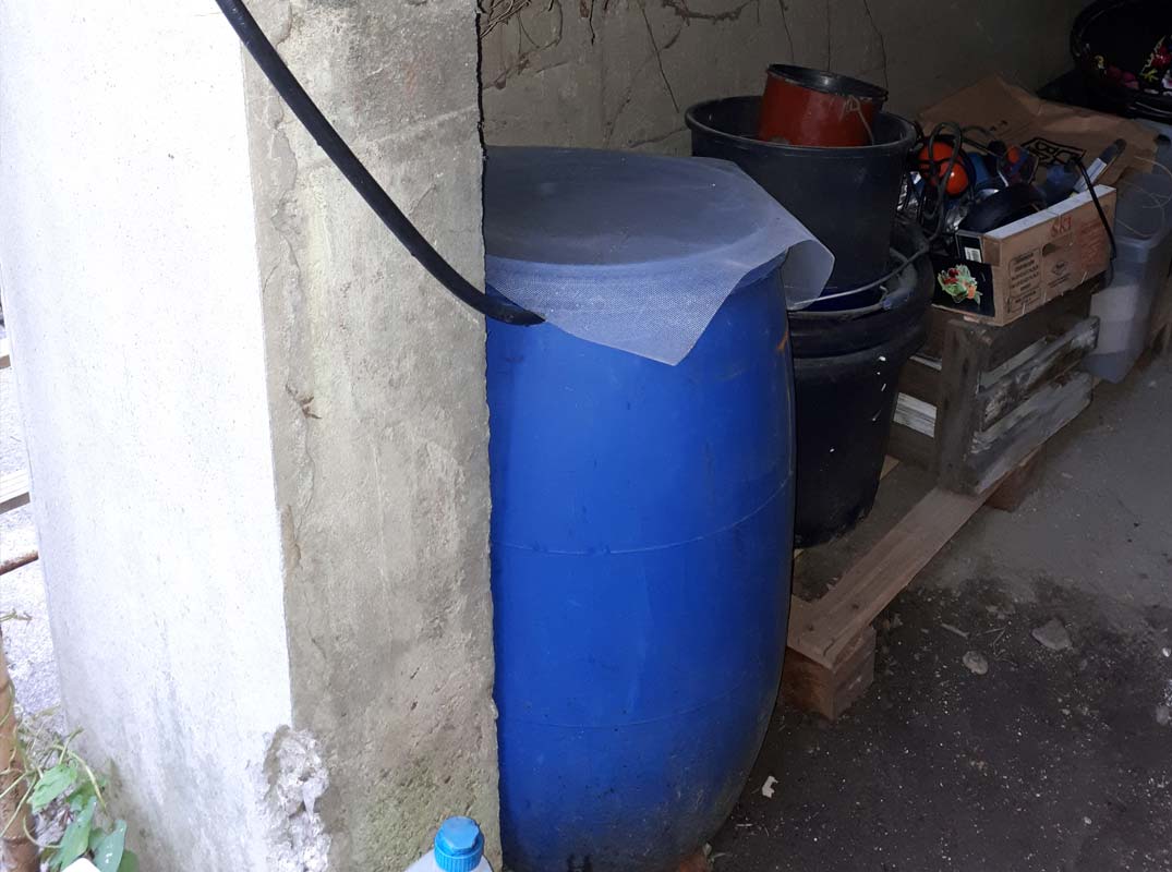 Un second système de récupération des eaux de pluie est mis en place dans le bunker